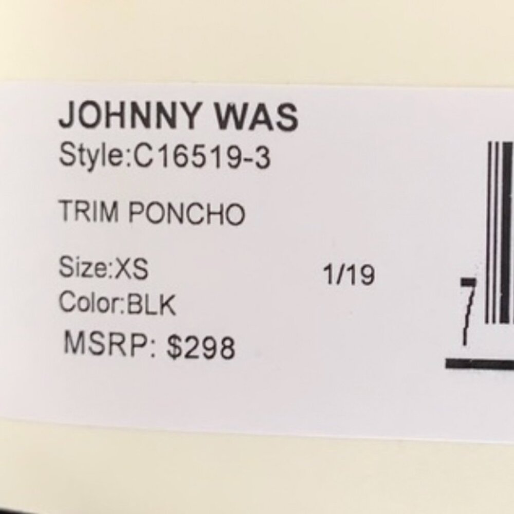 Johnny Was Embroidered Poncho - NEW - Size Small - Picture 7 of 8